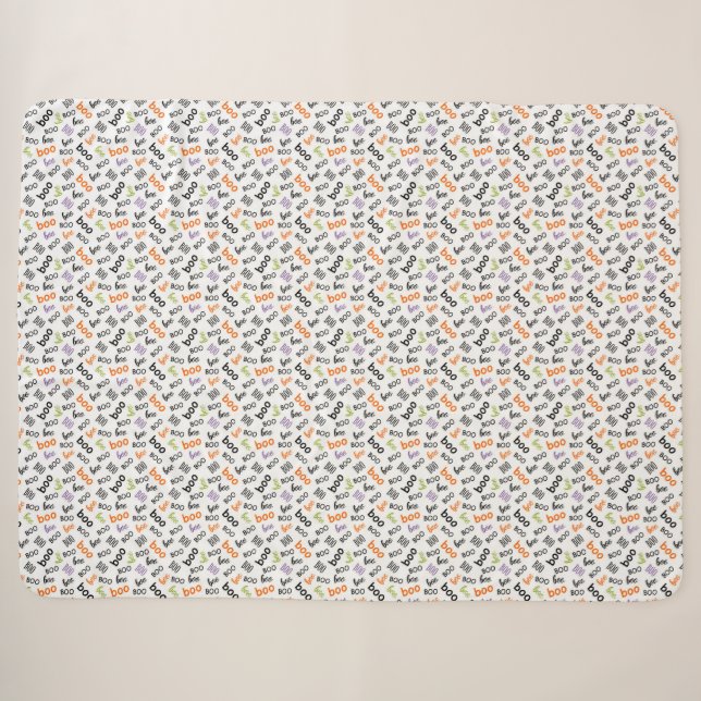 Couverture Sherpa Boo en fleur - Un Motif foutu (Devant (Horizontal))