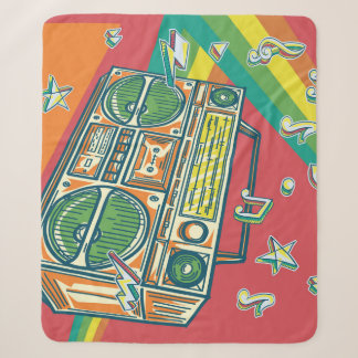 Couverture Sherpa Boom Box Funky Conception colorée