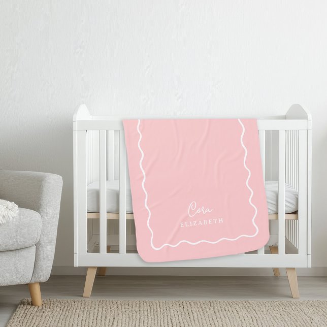 Couverture Sherpa Bordure rose rose pétale ondulée (Créateur téléchargé)