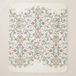 Couverture Sherpa Bordure vintage et transparente dans le style orie