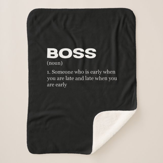 Couverture Sherpa Boss Funny Définition Joyeux Boss's Day (Devant)
