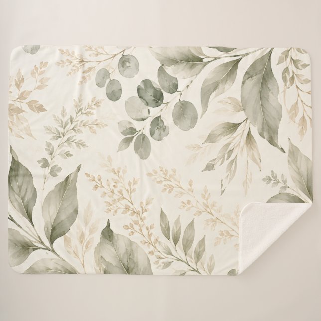 Couverture sherpa botanique Sage Meadow (Devant (Horizontal))