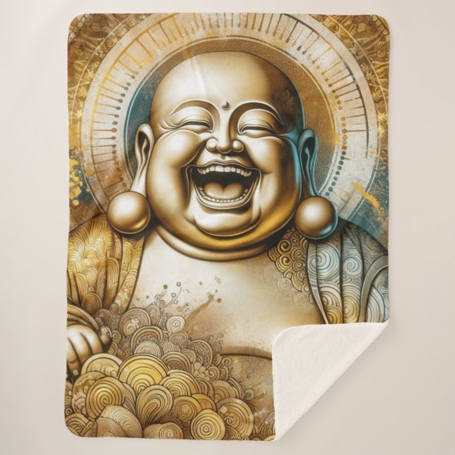 Couverture Sherpa Bouddha riant (Devant)