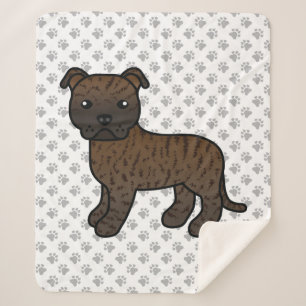 Couverture Sherpa Bouledogue Cartoonique Staffordshire Bringé