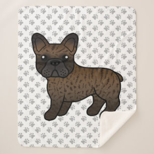 Couverture Sherpa Bouledogue français bringé Chien de dessin animé m
