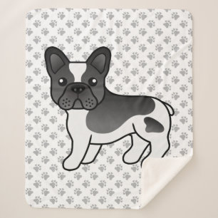 Couverture Sherpa Bouledogue Français Pie Noir Mignon Chien de Dessi