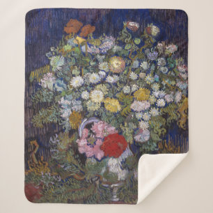 Couverture Sherpa Bouquet de fleurs dans un vase   Van Gogh  