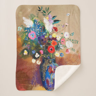 Couverture Sherpa Bouquet de fleurs par Odilon Redon
