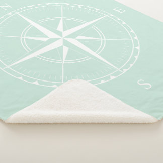 Couverture Sherpa Boussole Nautique Bleu et Blanc