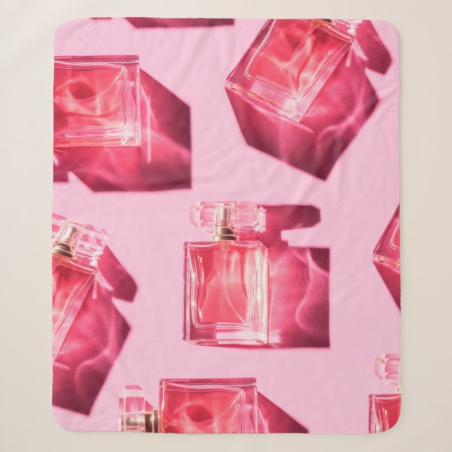 Couverture Sherpa Bouteilles motifs de parfum féminin (Devant)