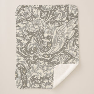 Couverture Sherpa Bouton de fiancé en damas antique de William Morri