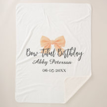 Bow-tiful birthday orange bow name date simple pas