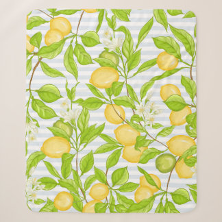 Couverture Sherpa Branche de citronnier : Motif sans fil