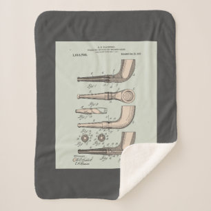 Couverture Sherpa Brevet vintage de tuyauterie de tabac