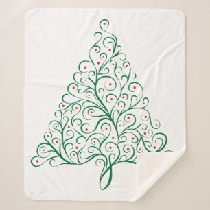 Couverture Sherpa Bright Christmas Tree Soll en rouge et vert