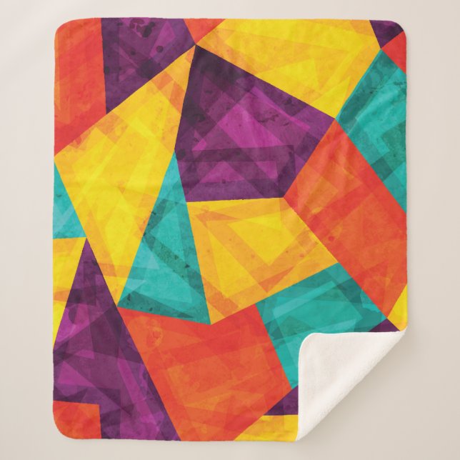 Couverture Sherpa Bright Mosaic Grunge Motif transparent (Devant)