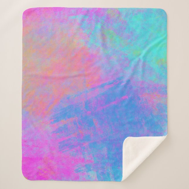 Couverture Sherpa Bright Multicolor Splashes (Devant)
