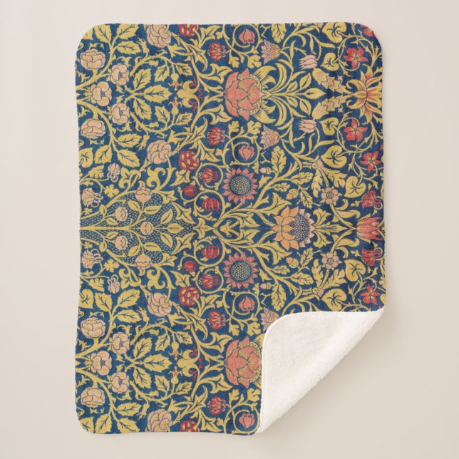 Couverture Sherpa Bright Violet and Columbine (par William Morris) (Devant)