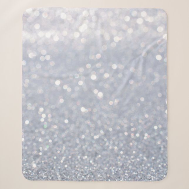 Couverture Sherpa brillant d'argent parties scintillant abstrait arr (Devant)