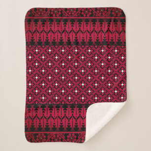 Couverture Sherpa Broderie palestinienne Tatreez design imprimé