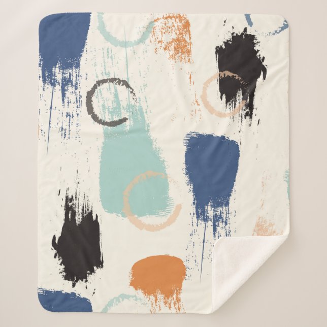 Couverture Sherpa Brosse pastel abstrait sans couture motif retour (Devant)
