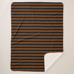 Couverture Sherpa Brown noir rayures Motif sans couleur