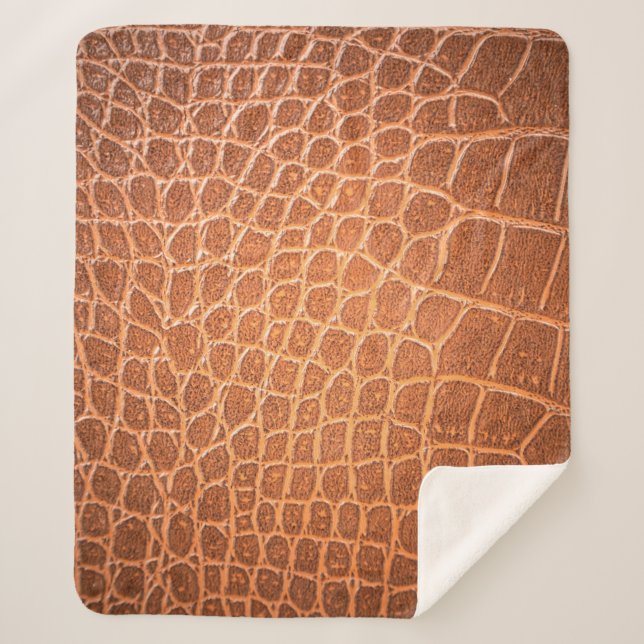 Couverture Sherpa Brown skin leather texture backgroundskin,abstract (Devant)