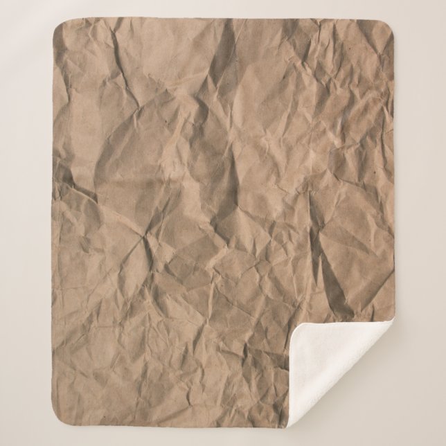 Couverture Sherpa Brown texture de papier recyclé broyé (Devant)