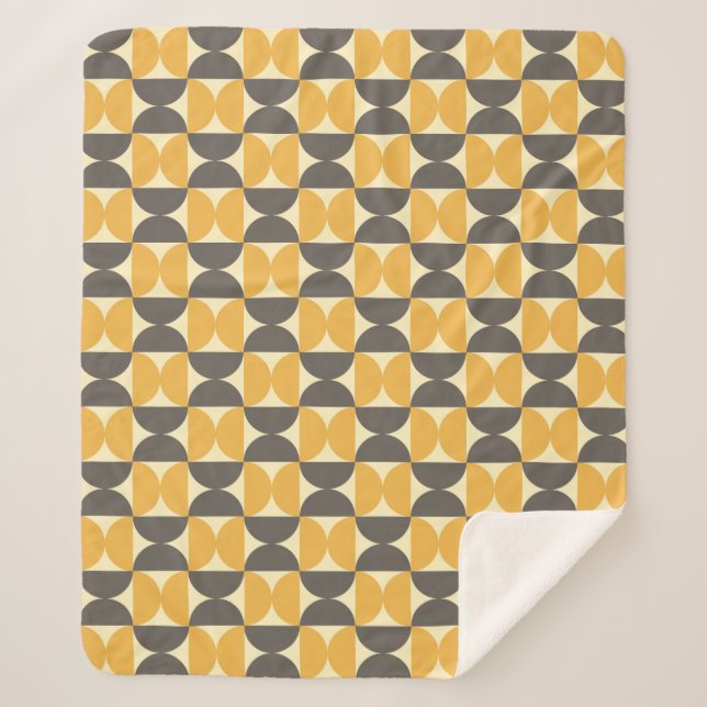 Couverture Sherpa Brun de la moitié du siècle et motif modernes d'or (Devant)