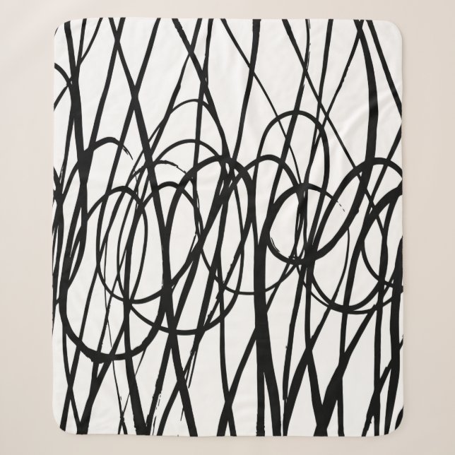 Couverture Sherpa Brush abstract pattern. Grunge texture. Background (Devant)