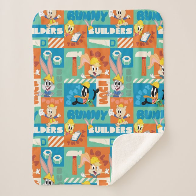 Couverture Sherpa BUGS BUNNY BUILDERS™| Character Grid Pattern (Devant)