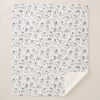 Couverture Sherpa Bull Terrier Amoureux des chiens Motif sans coutur