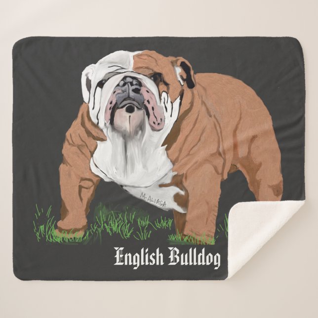Couverture Sherpa Bulldog anglais (Devant (Horizontal))