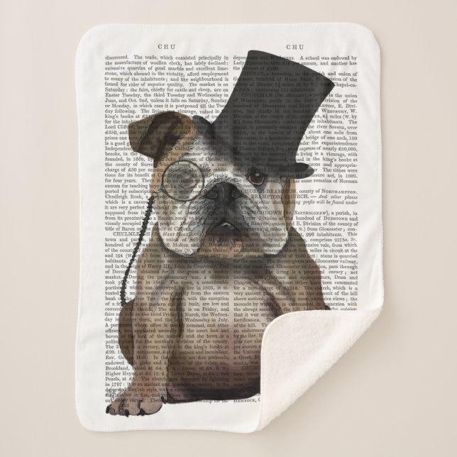 Couverture Sherpa Bulldog anglais, Hound officiel et Casquette (Devant)