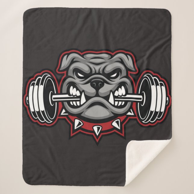 Couverture Sherpa Bulldog Barbell Weight Training Bulldog Lover Cade (Devant)