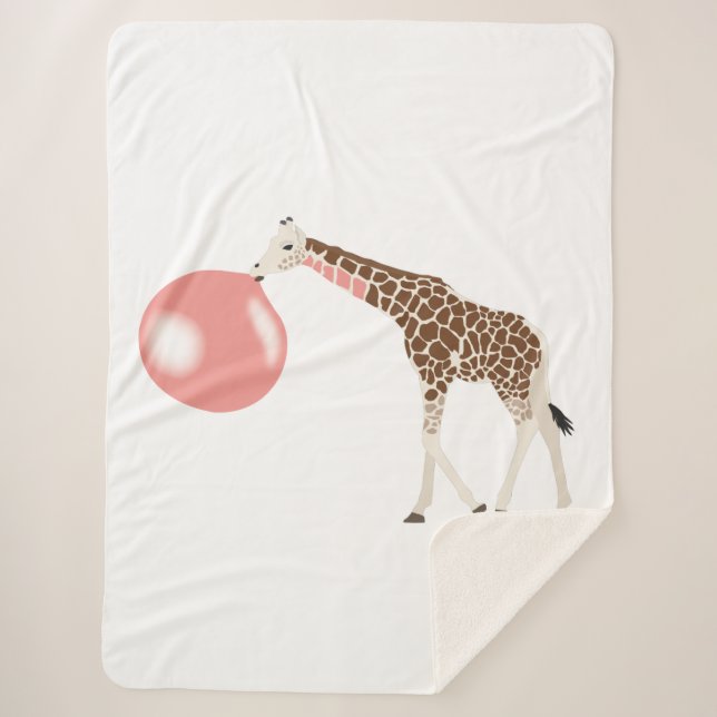 Couverture Sherpa Bulle de gomme Giraffe soufflante bulle (Devant)