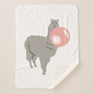 Couverture Sherpa Bulle de gomme Llama soufflant bulle