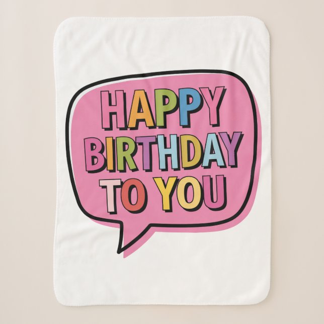 Couverture Sherpa Bulle Joyeux Anniversaire (Devant)