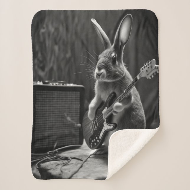 Couverture Sherpa Bunny Jouer une guitare (Devant)