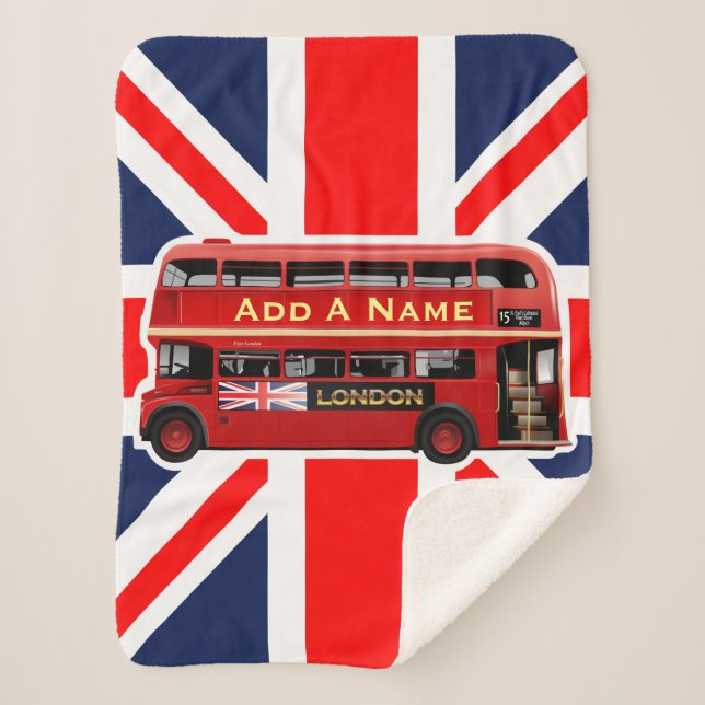 Couverture Sherpa Bus Red London Double Decker (Devant)