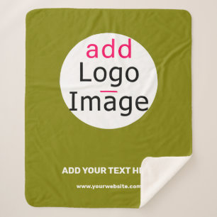 Couverture Sherpa Business Chic Minimal Personnalisable Olive Green