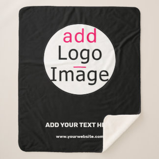 Couverture Sherpa Business Chic Personnalisable noir blanc minimal