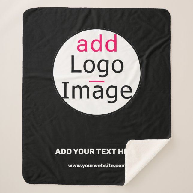 Couverture Sherpa Business Chic Personnalisable noir blanc minimal (Devant)