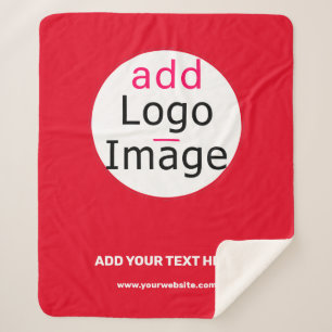 Couverture Sherpa Business Chic Vivid Red Minimal personnalisable