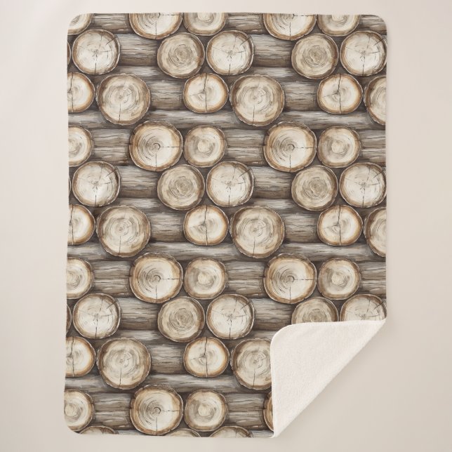 Couverture Sherpa Cabine de bois Noël (Devant)