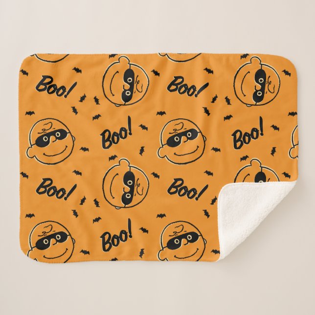 Couverture Sherpa cacahuètes | Charlie Brown Boo ! Motif (Devant (Horizontal))