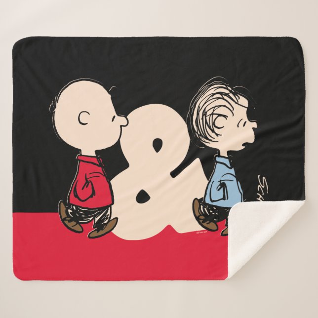 Couverture Sherpa cacahuètes | Charlie Brown & Linus (Devant (Horizontal))