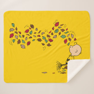 Couverture Sherpa cacahuètes Charlie Brown Raking Feuilles
