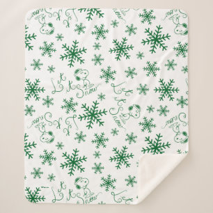 Couverture Sherpa cacahuètes   Christmas Snoopy Let It Snow Motif