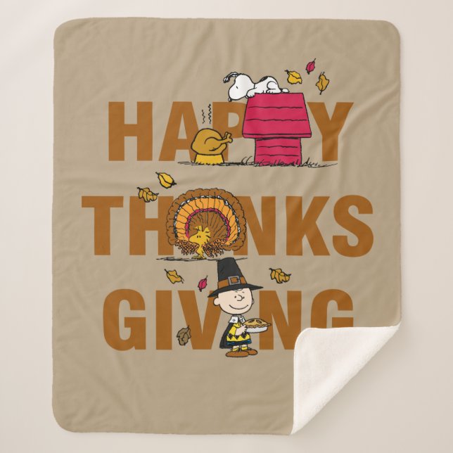 Couverture Sherpa cacahuètes | Combo Bon thanksgiving (Devant)